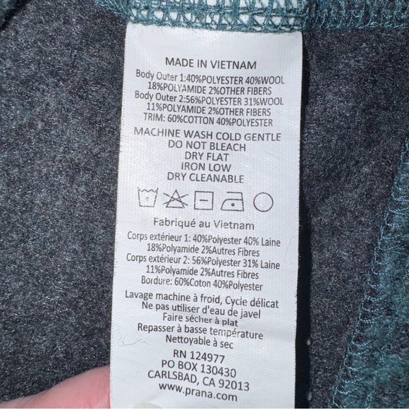 Prana Lucia Sweater Womens XS Teal Mock Neck Pullover Wool Blend Cabincore Boho - Picture 9 of 14